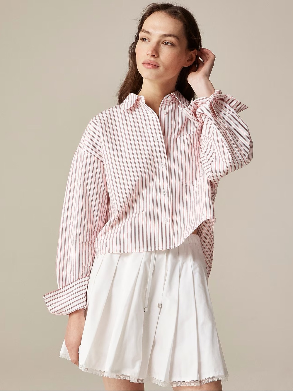 NWT J. Crew Étienne cropped button-up shirt in stripe